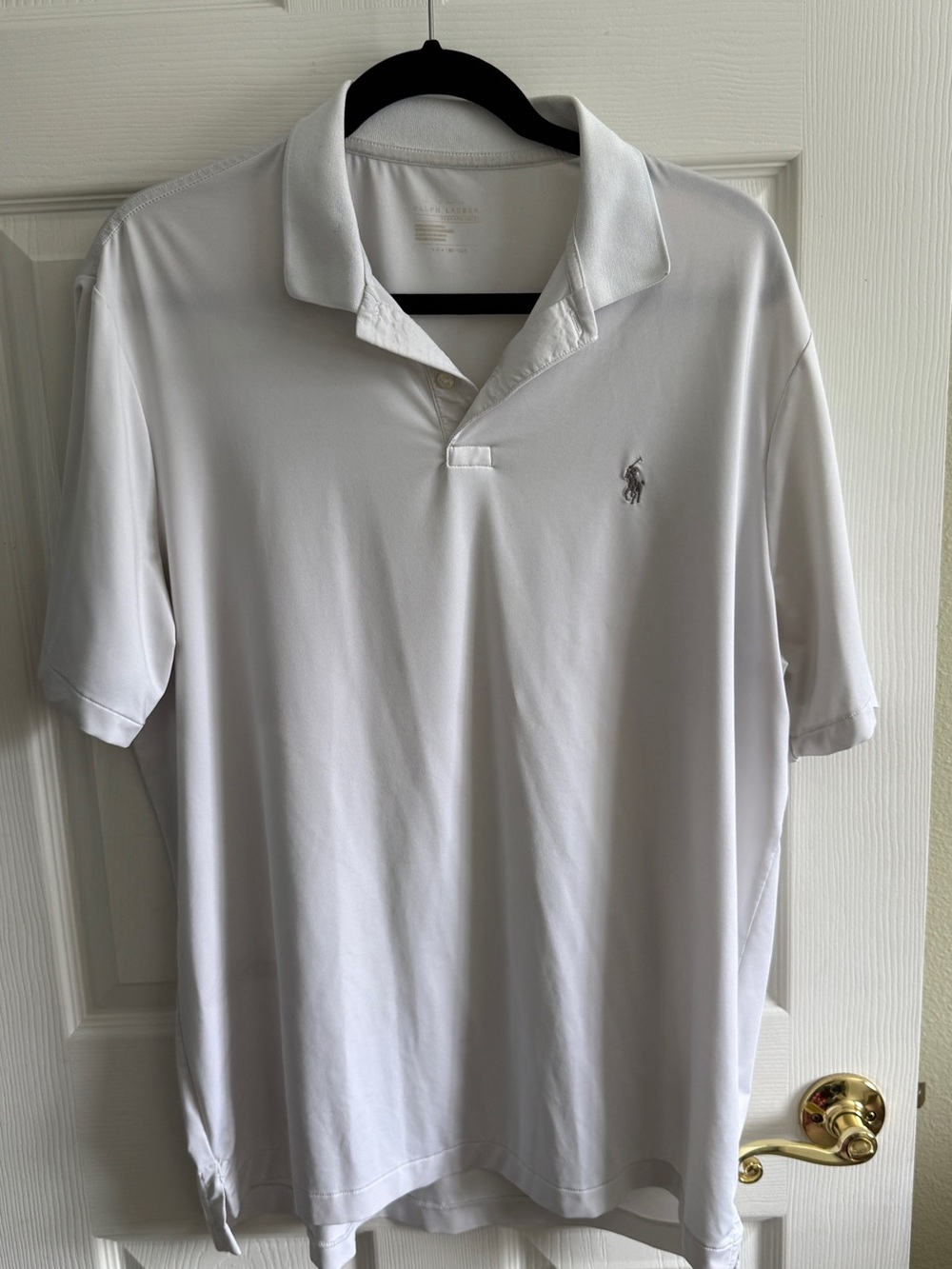 Polo Ralph Lauren Performance Polo White L Grey Pony